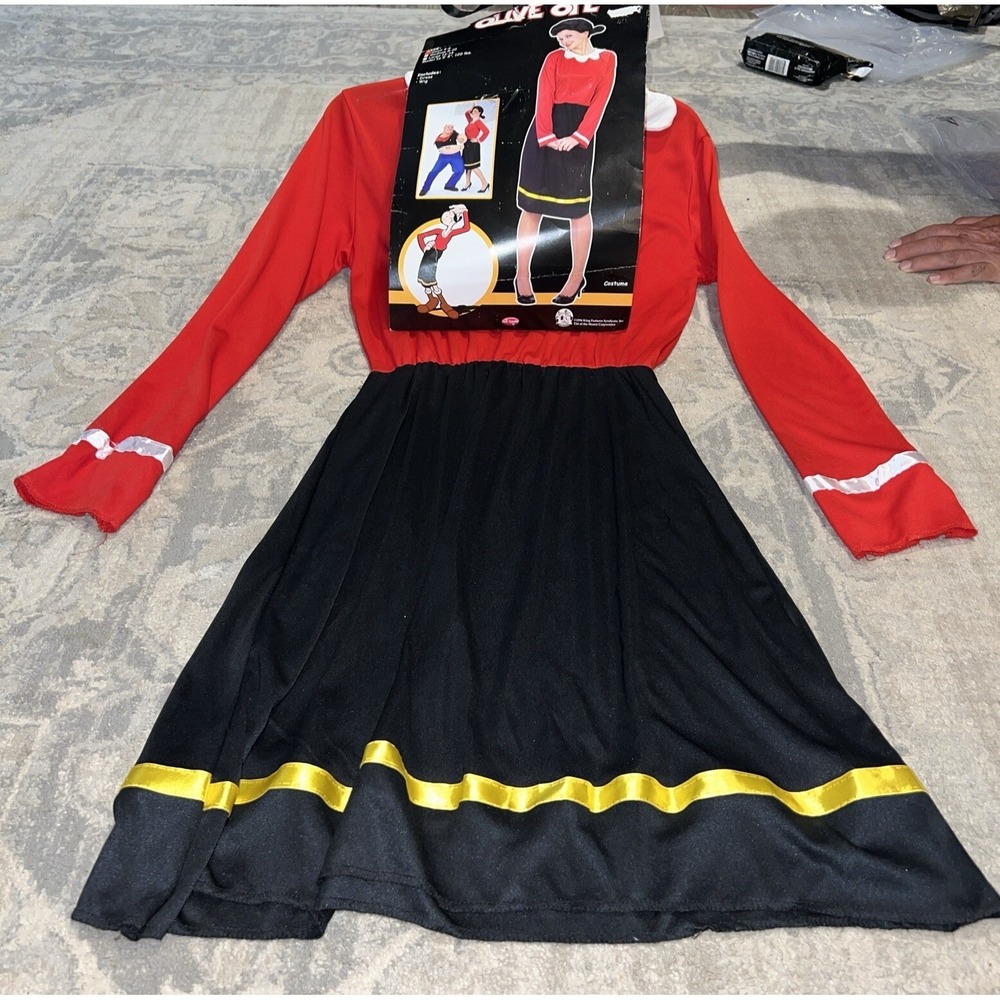 New Old‎ Stock Fun World Womens Olive Oyl Dress Costume Popeye  Sz Small 4-6